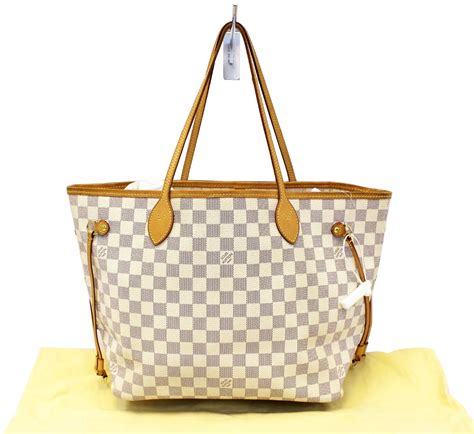 louis vuitton neverfull mm in damier azur|Louis Vuitton damier canvas Neverfull.